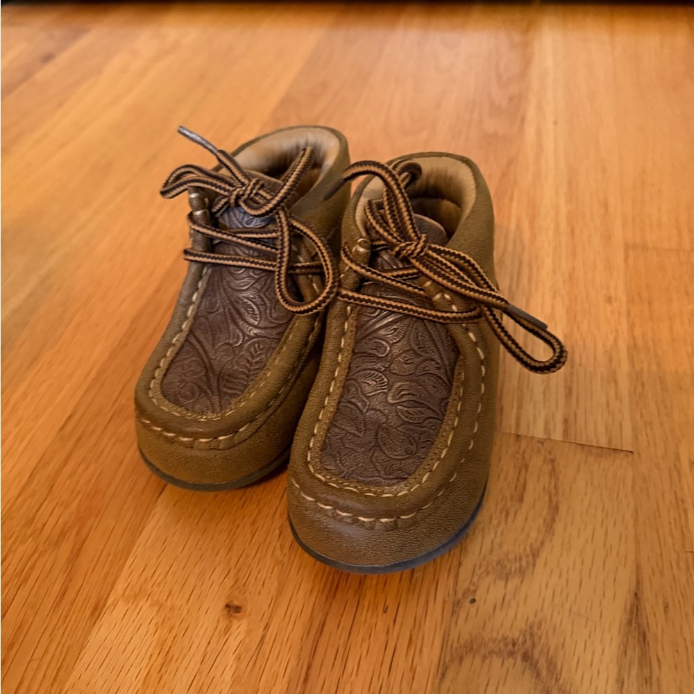 Twister Brown Kids Moccasin Lace-Up Shoes